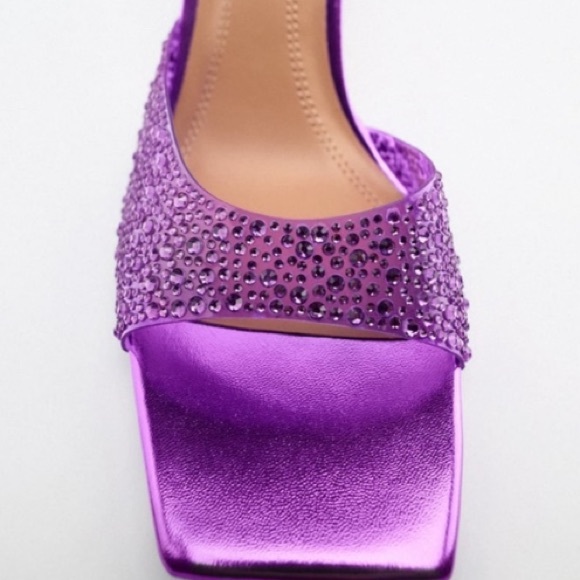 Zara rhinestone vinyl high heel sandals - Picture 5 of 5